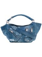 Dsquared2 - Distressed Denim Hobo Bag - Women - Cotton - One Size, Blue, Cotton