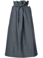 Yohji Yamamoto Vintage Paper Bag-waist Midi Skirt - Blue
