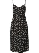 Harley Viera Newton Leaf Print Dress, Women's, Size: 6, Black, Silk
