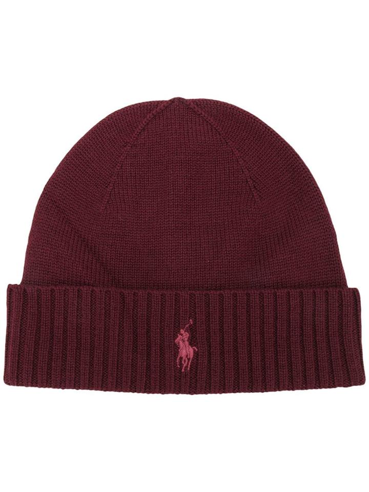 Ralph Lauren Knitted Logo Hat - Red