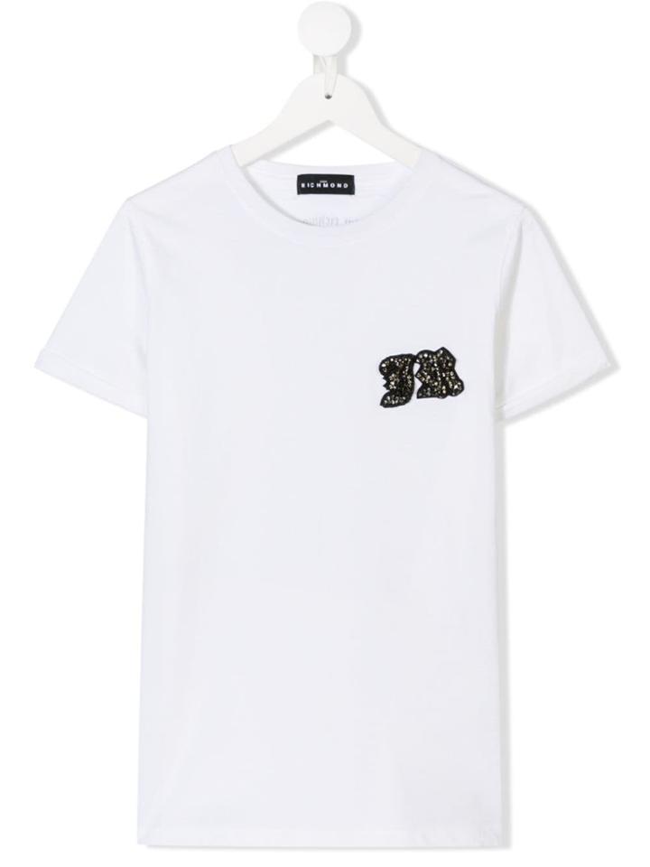 John Richmond Junior Teen Logo Patch T-shirt - White