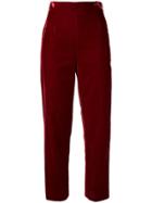 Chanel Pre-owned Velvet Slim-leg Trousers - Red