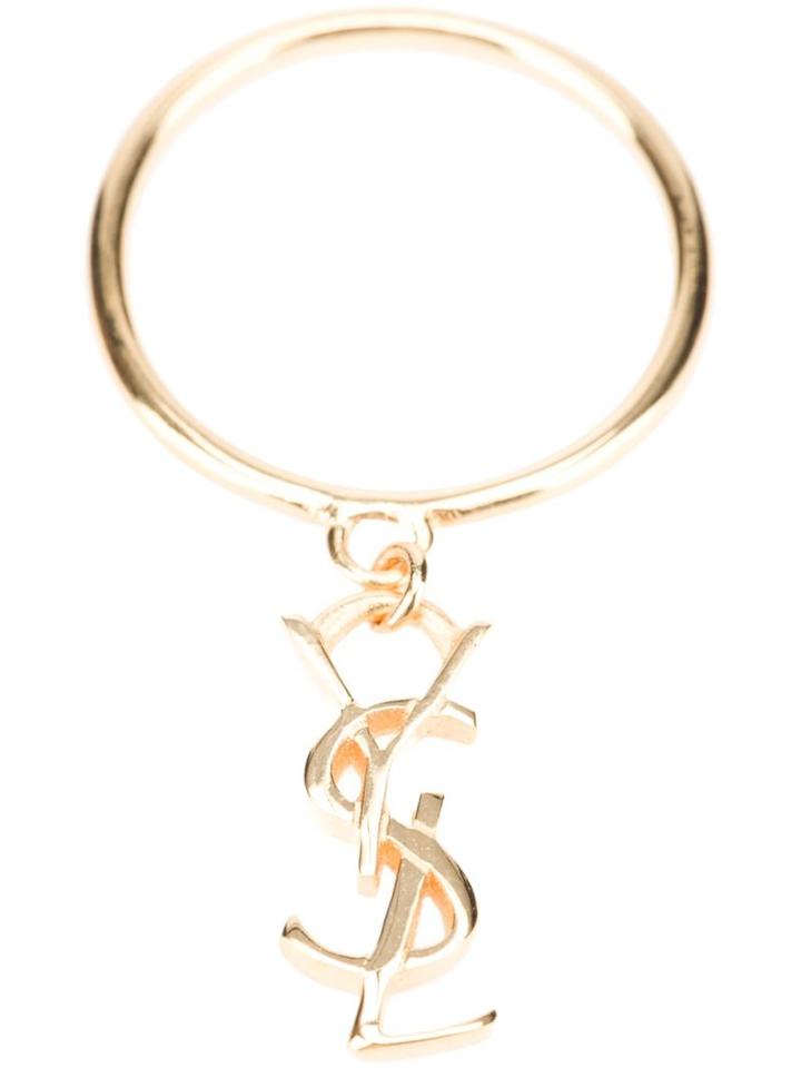 Saint Laurent Logo Charm Ring
