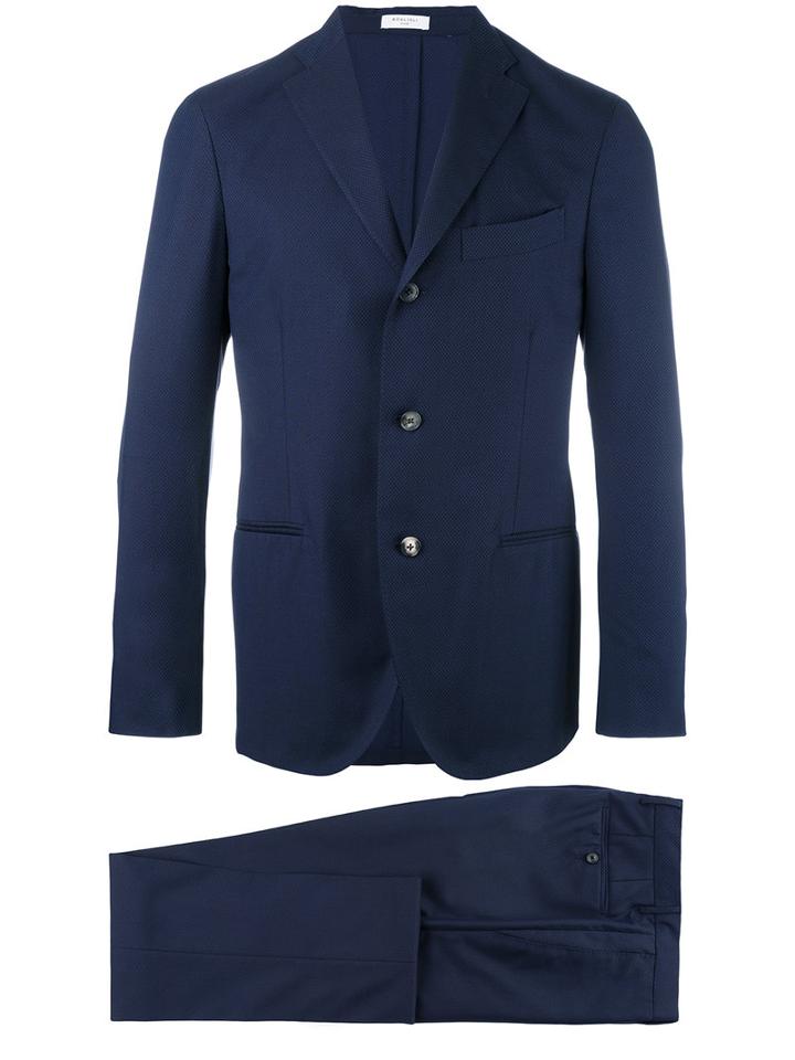 Boglioli Two Piece Suit, Size: 46, Blue, Cotton/virgin Wool/acetate/cupro