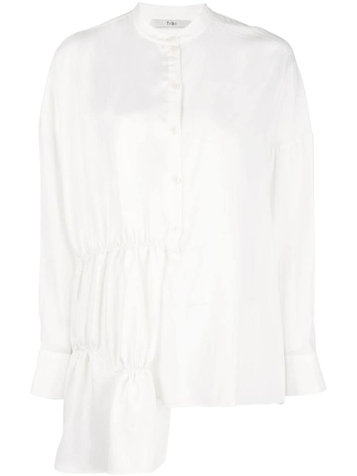 Tibi Patchwork Shirred Tunic - White