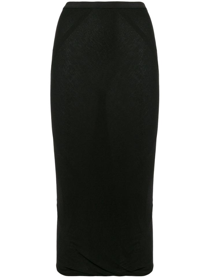 Rick Owens Lilies Fitted Pencil Skirt - Black