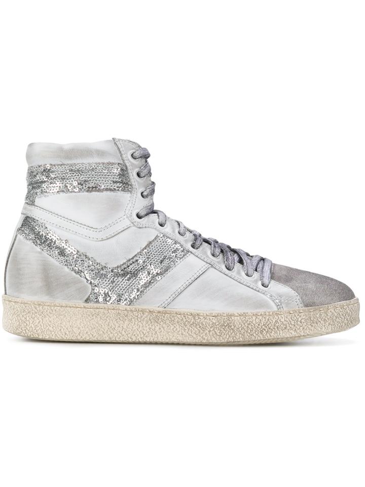 Iro Sequin Panel Barthyno Sneakers - Grey