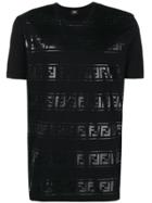 Fendi Metallic Logo Print T-shirt - Black