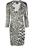 Just Cavalli Animal Print Fitted Dress - Black