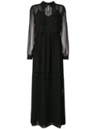 P.a.r.o.s.h. Lace Inserts Maxi Dress - Black