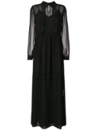 P.a.r.o.s.h. Lace Inserts Maxi Dress - Black