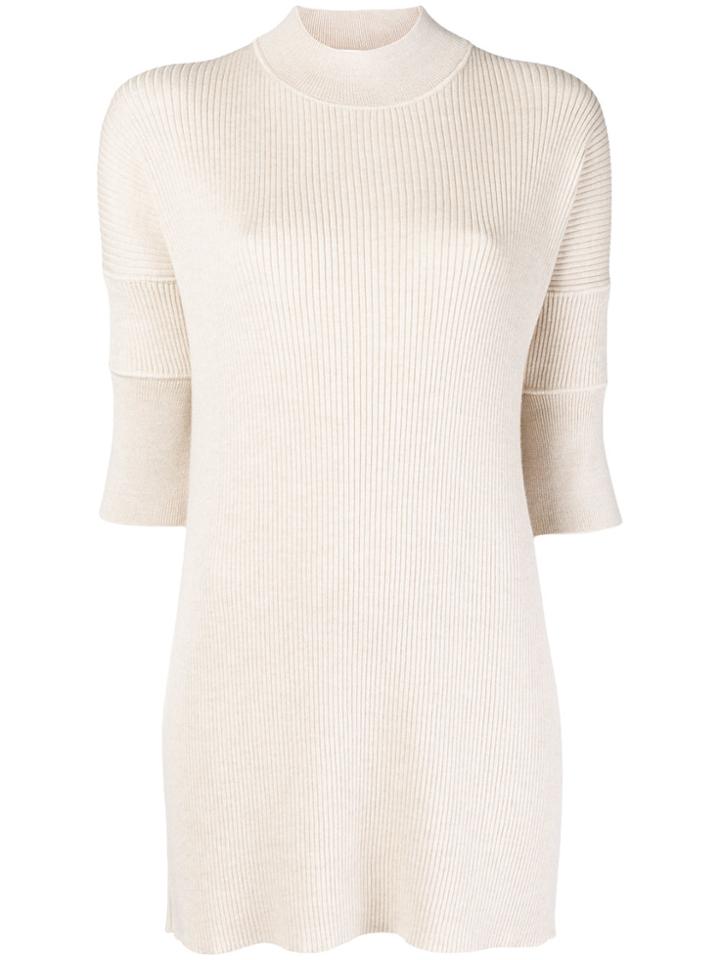 Jil Sander Ribbed Round Neck Jumper - Nude & Neutrals
