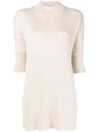 Jil Sander Ribbed Round Neck Jumper - Nude & Neutrals