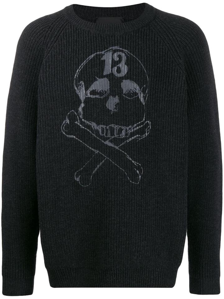 John Richmond Eribet Skull Jumper - Grey