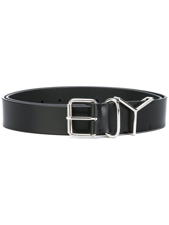 Y / Project Silver Buckle Belt, Adult Unisex, Size: Medium, Black, Leather