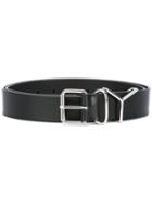 Y / Project Silver Buckle Belt, Adult Unisex, Size: Medium, Black, Leather