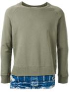Miharayasuhiro Layered Detail Sweatshirt, Men's, Size: 48, Green, Cotton