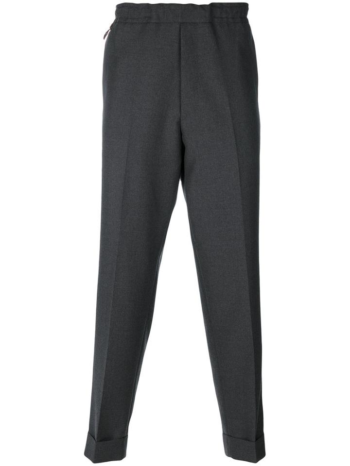 Pt01 - Star Detail Trousers - Men - Polyester/virgin Wool - 48, Grey, Polyester/virgin Wool