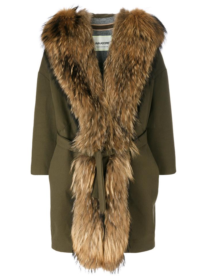 Ava Adore Hooded Coat - Green