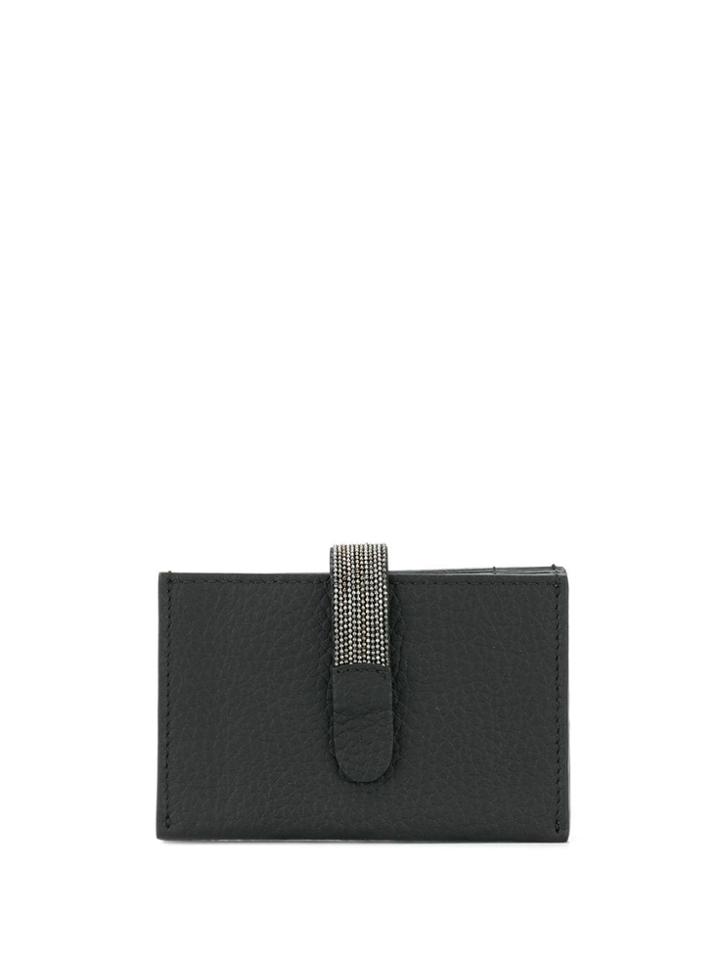 Fabiana Filippi Rhinestone Tab Purse - Black