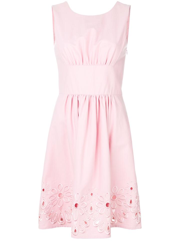 Boutique Moschino Floral Detail Flared Dress - Pink & Purple