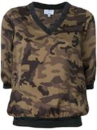 Lydia L. - Cropped Camouflage Top - Women - Polyester - 36, Green, Polyester
