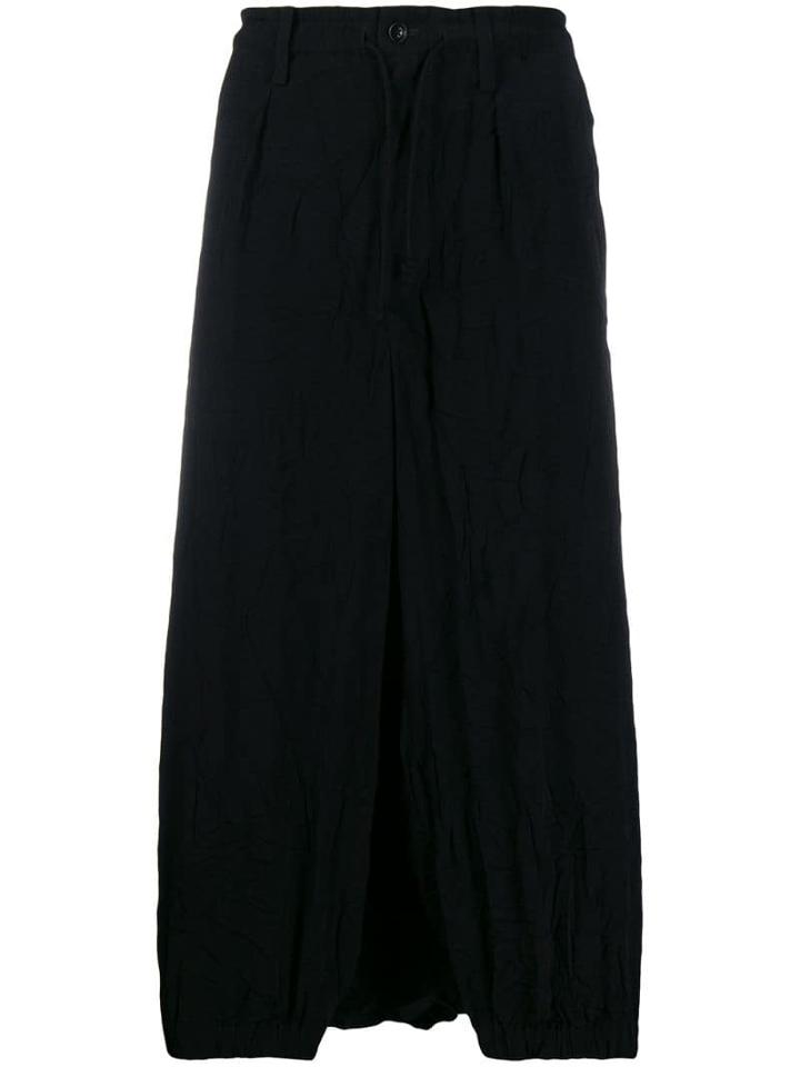 Yohji Yamamoto Deconstructed Cropped Trousers - Black