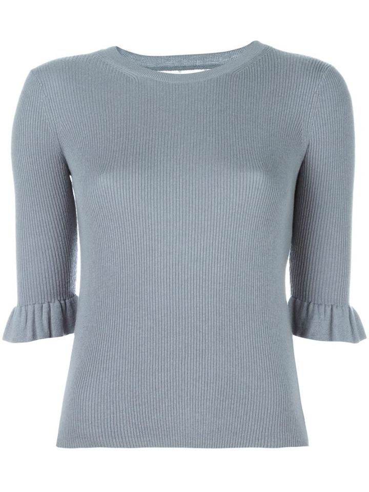 Red Valentino Ribbed Jumper, Women's, Size: Medium, Grey, Silk/cashmere/polyamide