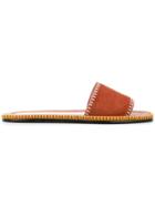 Carven Whipstitch Detail Sandals - Orange