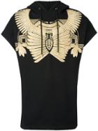 Les Hommes - Golden Embroidery Sleeveless Hoodie - Men - Cotton/metallic Fibre - M, Black, Cotton/metallic Fibre