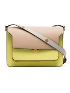 Marni Yellow And Beige Trunk Bicolour Medium Leather Shoulder Bag