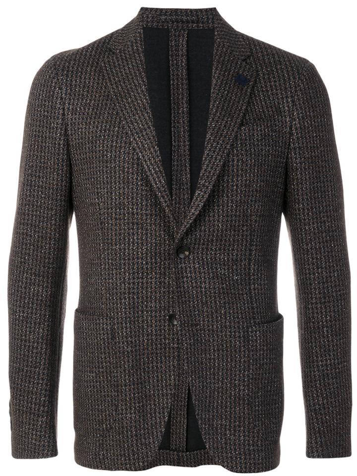 Lardini Textured Blazer - Brown