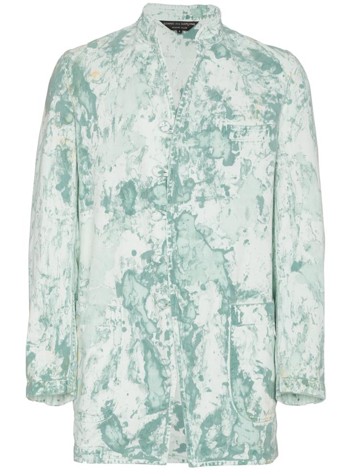 Comme Des Garçons Tie Dye Treated Blazer Jacket - Green