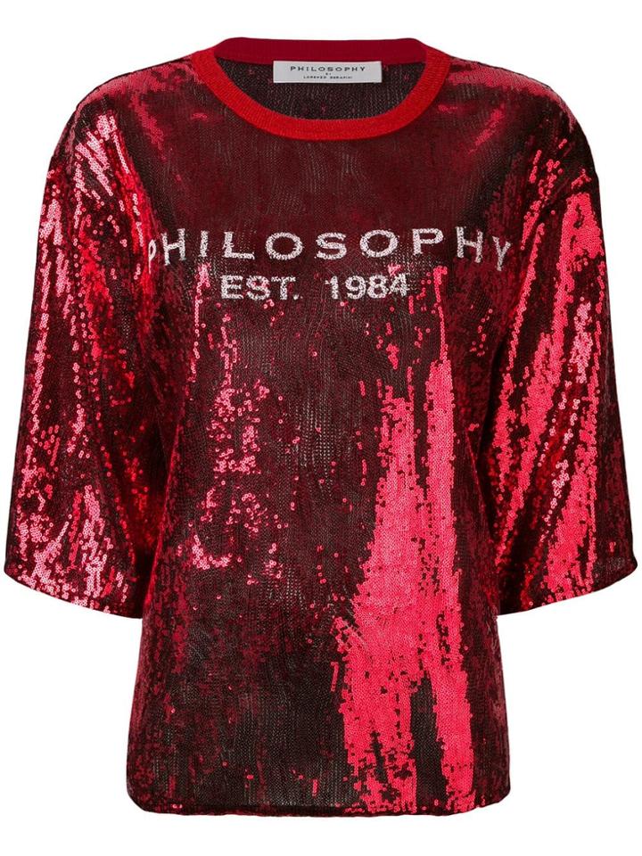 Philosophy Di Lorenzo Serafini Logo Embellished Blouse - Red