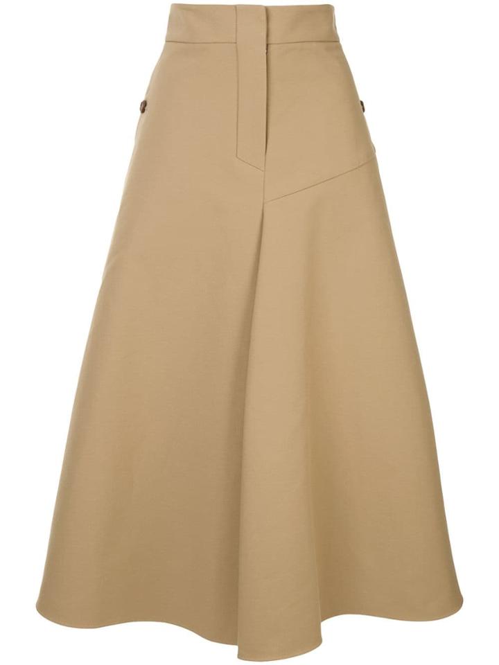 Goen.j Panelled Midi Skirt - Brown