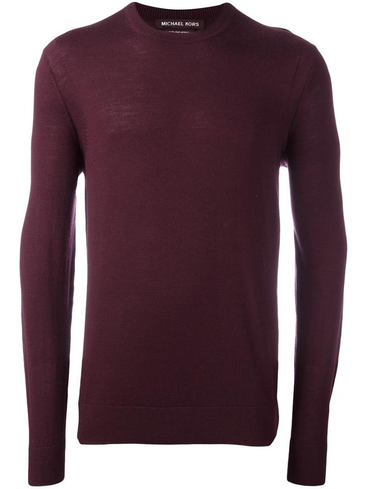 Michael Kors Crew Neck Pullover, Men's, Size: Large, Pink/purple, Merino