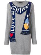 Love Moschino Scarf Knitted Dress - Grey