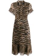 Michael Michael Kors Tie-neck Dress - Brown