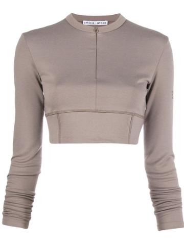 Artica Arbox Cropped Half Zip Sweatshirt - Green