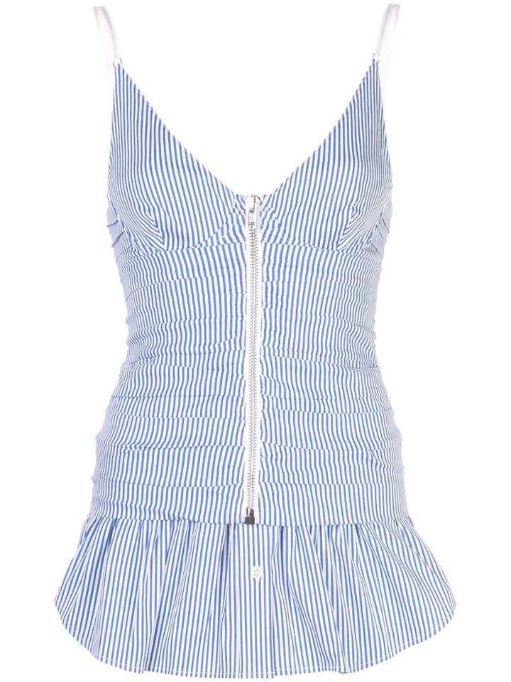 Alexander Wang Ruched Zip Front Cami - Blue