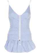Alexander Wang Ruched Zip Front Cami - Blue