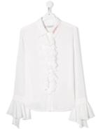 Philosophy Di Lorenzo Serafini Kids Ruffled Neck Blouse - White