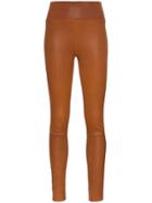 Sprwmn Brown High Waisted Leather Leggings