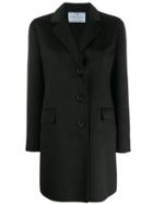 Prada Classic Single Breasted Coat - Black