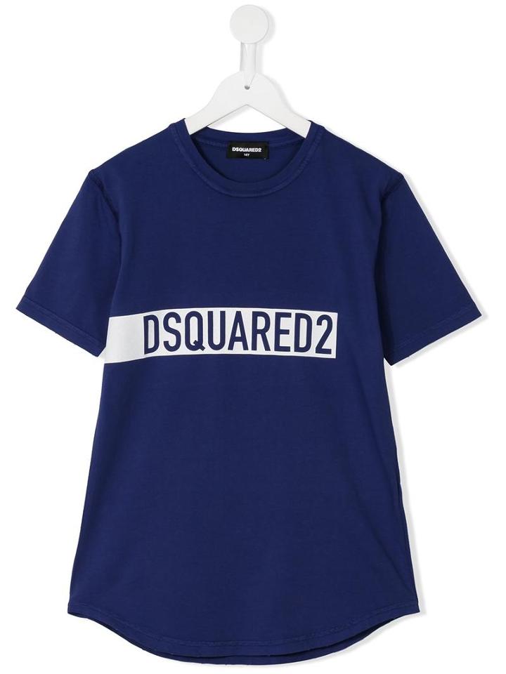 Dsquared2 Kids Logo Print T-shirt, Boy's, Size: 14 Yrs, Blue
