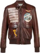 Off-white - Missiles Print Biker Jacket - Men - Leather - Xl, Brown, Leather