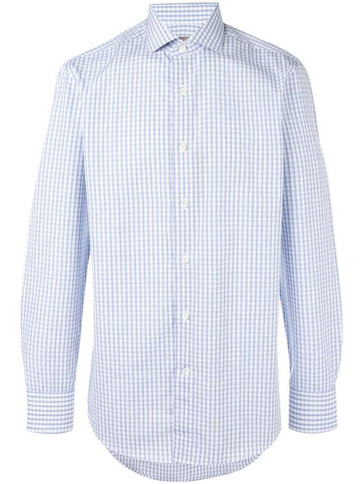 Canali Plain Shirt, Men's, Size: 39, White, Cotton