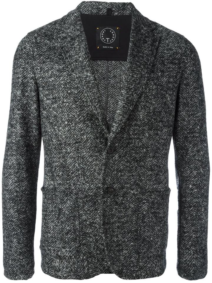 Tonello Two Button Blazer, Men's, Size: Xl, Black, Acrylic/polyester/virgin Wool