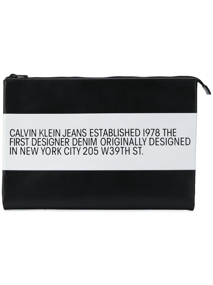 Calvin Klein Jeans Est. 1978 Striped Clutch - Black