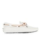 Tod S Gommino Driving Shoes, Men's, Size: 7.5, White, Leather/rubber